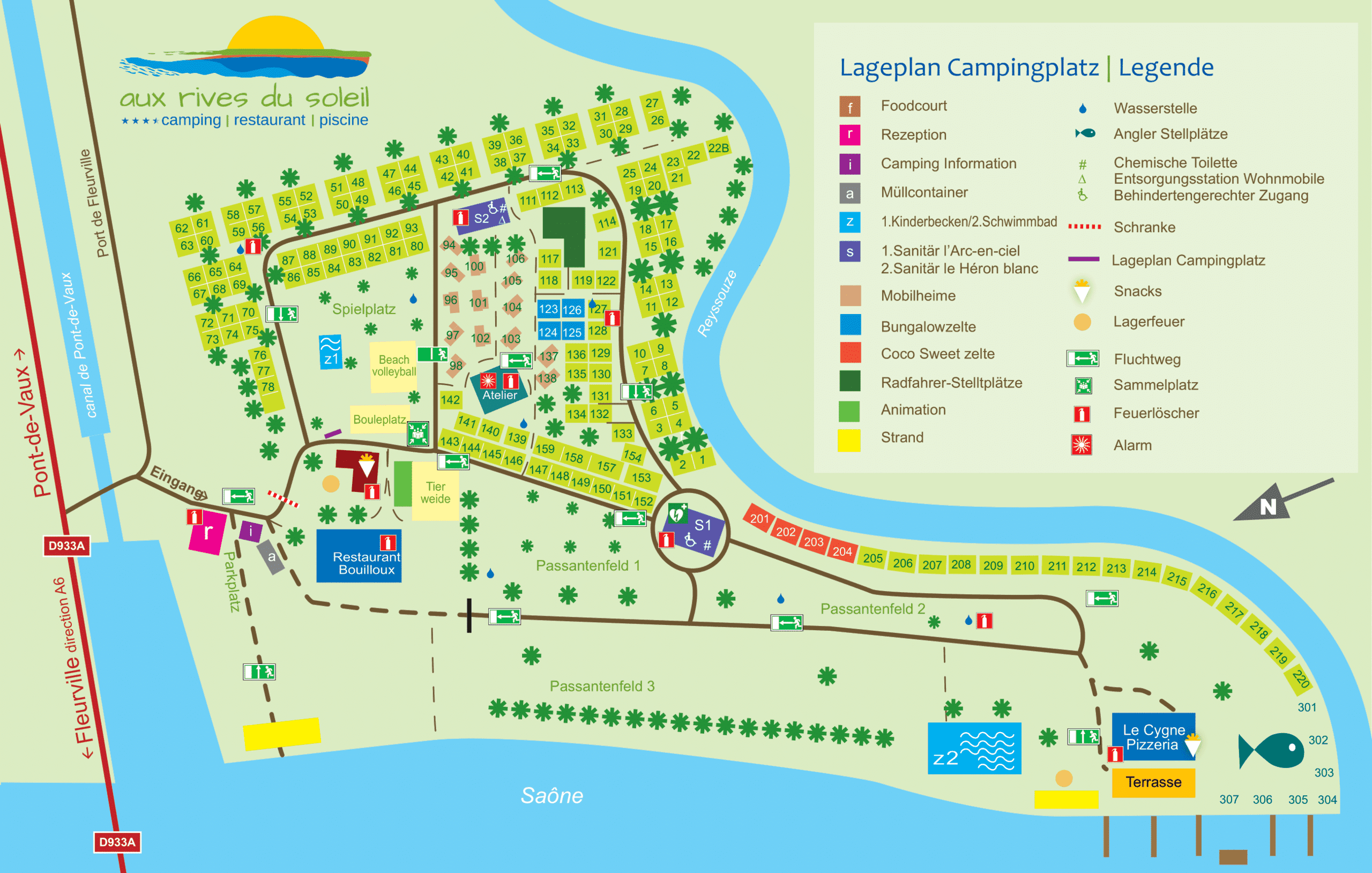 Lageplan Camping Aux Rives du Soleil